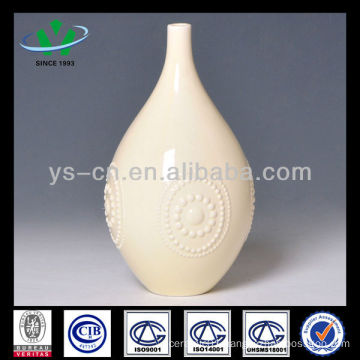 Carved Ivory Ceramic Decoration Flower Vase